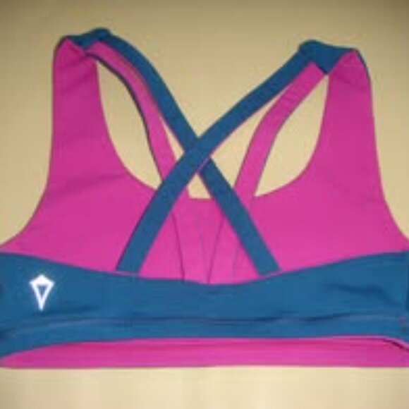 Ivivva by Lululemon 🍋 Vitality Bra reversible purple blue stretchy luon size 7 - Picture 5 of 5